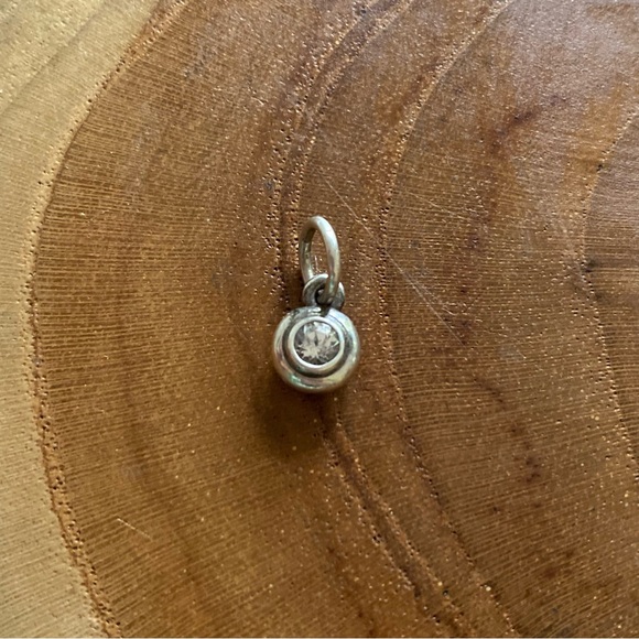 James Avery Remembrance Birthstone Charm, White Sapphire & sterling silver - Picture 1 of 2